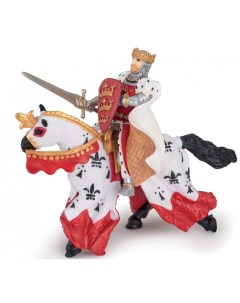 Набор фигурок Король Артур с мечом на рыцарской лошади красный 39950 39951 Papo
