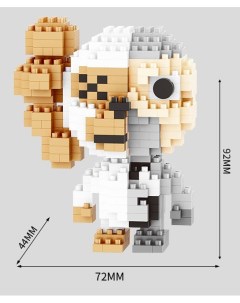 Конструктор 3D из миниблоков Kaws обезьянка белая половинка 415 элементов BA18265 Balody