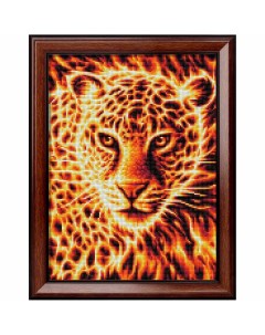 Алмазная мозаика Огненный леопард АЖ 1849 Алмазная живопись