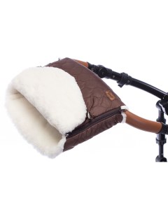 Муфта меховая для коляски Polare Bianco шоколад Nuovita