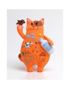 Набор для создания игрушки из фетра раскраска Молочный Кот Кукла перловка