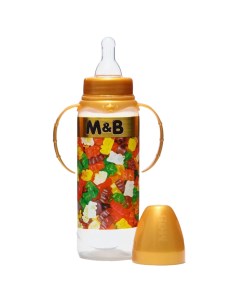 Бутылочка для кормления Мармелад M B 250 мл цилиндр с ручками Mum&baby