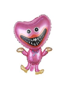 Шар фигура Монстр Зубастик сердце 49х76 см розовый фольгированный Веселая затея