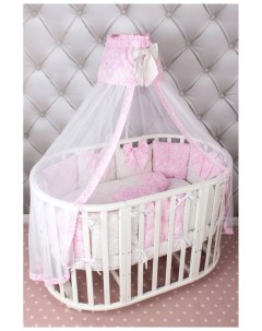 Комплект детского постельного белья в кроватку Premium Элит розовый Amarobaby