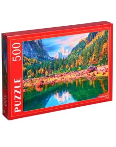Пазл Озеро на Австрийских Альпах 500 элементов Рыжий кот