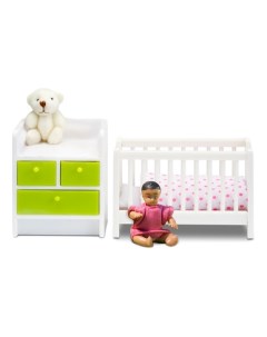 Кукольная мебель Кровать с пеленальным комодом LB_60209900 Lundby
