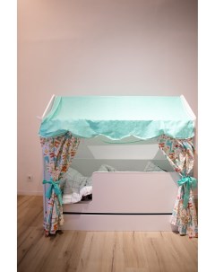 Кровать детская 85х163 5х155 см Базовый с текстилем и ящиком вход слева Базисвуд