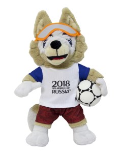 Мягкая игрушка FIFA 2018 Волк Забивака плюшевый 18 см Fifa-2018 world cup