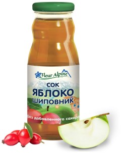Сок детский Organic яблочно шиповниковый с 5 месяцев 200 мл Fleur alpine