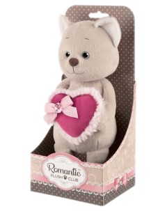 Мягкая игрушка Романтичный котик с розовым сердечком 20 см Jack&lin
