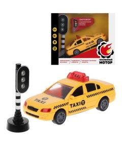 Машина инерционная Такси открываются двери свет звук светофор 870851 Пламенный мотор