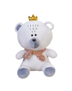 Мягкая игрушка Плюшевый медведь с короной серый 45 см а00000159 Best toys