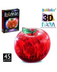 Пазл 3D кристаллический Яблоко 45 деталей цвета МИКС Забияка