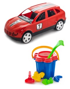 Песочный набор Детский автомобиль Кроссовер красныйПесочный набор Цветок Karolina toys
