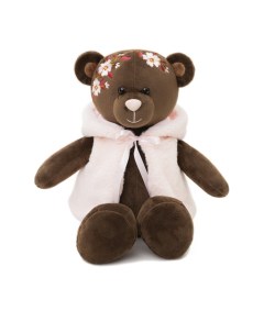 Мягкая игрушка Медведь в розовой жилетке 35 см цвет коричневый Kult of toys
