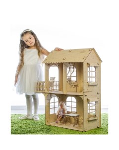 Кукольный дом средний размер фанера 3 мм Nobrand