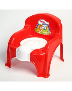 Горшок стульчик с крышкой цвет красный Милих