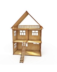 Деревянный конструктор Кукольный домик без мебели Хэппикон