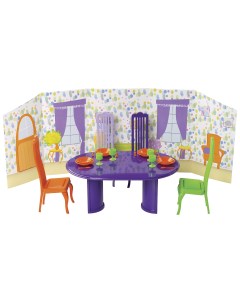 Набор мебели для кукол Столовая комната с интерьером Огонек