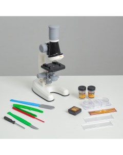 Микроскоп Юный ботаник кратность до х1200 белый подсветка Bazar