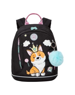 Рюкзак дошкольный для девочки в детский сад RK 381 2 3 черный Grizzly