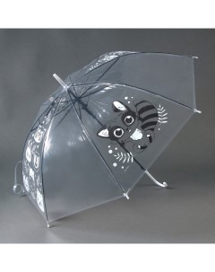 Зонт детский Енотик полуавтомат прозрачный d 90см Nobrand