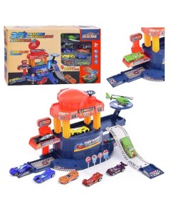 Игровой набор Junfa Автомойка с 8 меняющими цвет в теплой воде машинками и вертолетом Junfa toys