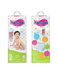 Подгузники трусики XL 12 кг 38 шт Manuoki