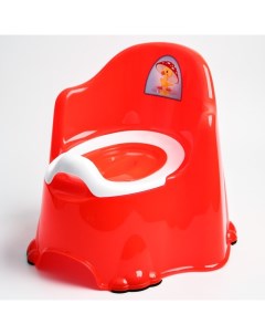 Горшок детский антискользящий Комфорт с крышкой съёмная чаша цвет красный Dd style