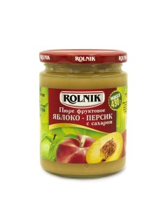 Пюре фруктовое яблоко и персик с сахаром 430 г Rolnik
