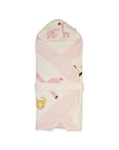 Одеяло конверт Слоник и жираф летнее цвет розовый 85х85 см Baby fox