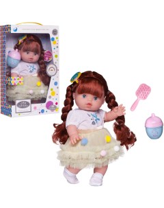 Пупс кукла Junfa Baby Ardana в платье с бледно зеленой воздушной юбкой с аксессуарами 32см Junfa toys