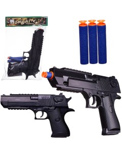 Пистолет игрушечный Junfa черный с 3 мягкими пулями 25х4х14 см Junfa toys