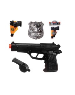 Пистолет игрушечный Junfa полицейский в кобуре со свистком 1039 Junfa toys