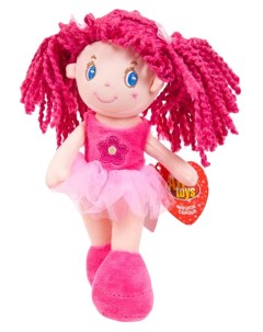 Кукла с розовыми волосами в розовой пачке мягконабивная 20 см Abtoys