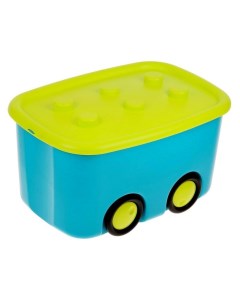 Ящик для игрушек Моби цвет бирюзовый объём 44 литра 1564210 Idea