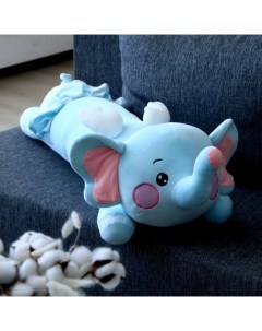Мягкая игрушка подушка Слоник 80 см цвет голубой Nobrand