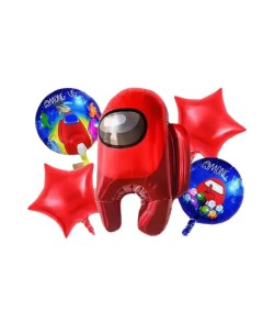 Набор фольгированных воздушных шаров Астронавт красный Magic balloon