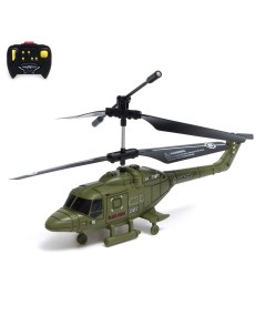 Вертолет радиоуправляемый Армия заряд от USB свет цвет зелёный Bazar