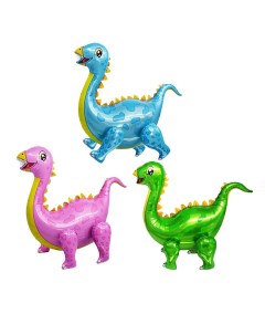 Шар ходячая фигура Динозавр Стегозавр 91 см зеленый голубой розовый Веселая затея