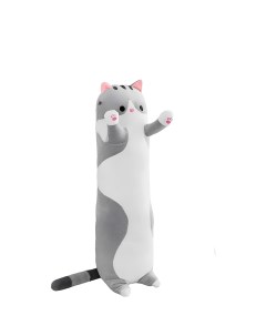 Мягкая игрушка антистресс кот батон багет 130 см серый Market toys lab