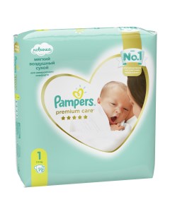 Подгузники для новорожденных Premium Care 1 2 5 кг 72 шт Pampers