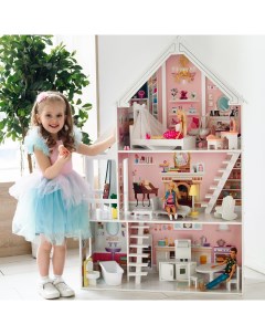 Деревянный кукольный домик Стейси Авенью с мебелью 15 предметов Paremo