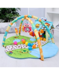Развивающий коврик Домик для игрушек с дугами шары р р 95х90х0 5 см Happy space