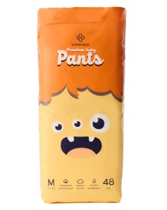 Подгузники трусики детские Premium baby Pants M 9 13 кг 48 шт Supergreen
