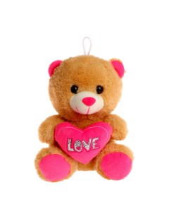 Мягкая игрушка Мишутка с сердцем цвет розовый 4471238 Nobrand