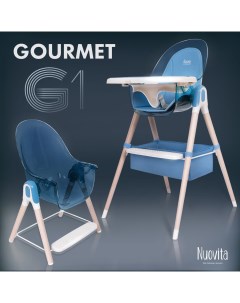 Стульчик для кормления 2 в 1 Gourmet G1 Standart Blu Голубой Nuovita