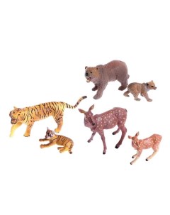 Набор диких животных Дети и родители 6 фигурок Bazar