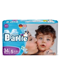 Подгузники детские 5 размер XL Junior для малышей 12 25кг 34шт в упаковке Barlie