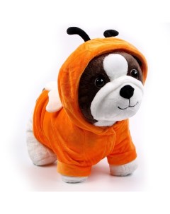Мягкая игрушка Собака в кофте 30 см цвет оранжевый Nobrand